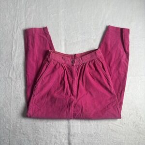 VTG OP Ocean Pacific Pink Corduroy Pants Women's Size 9 Waist 26" x 25"‎ Inseam